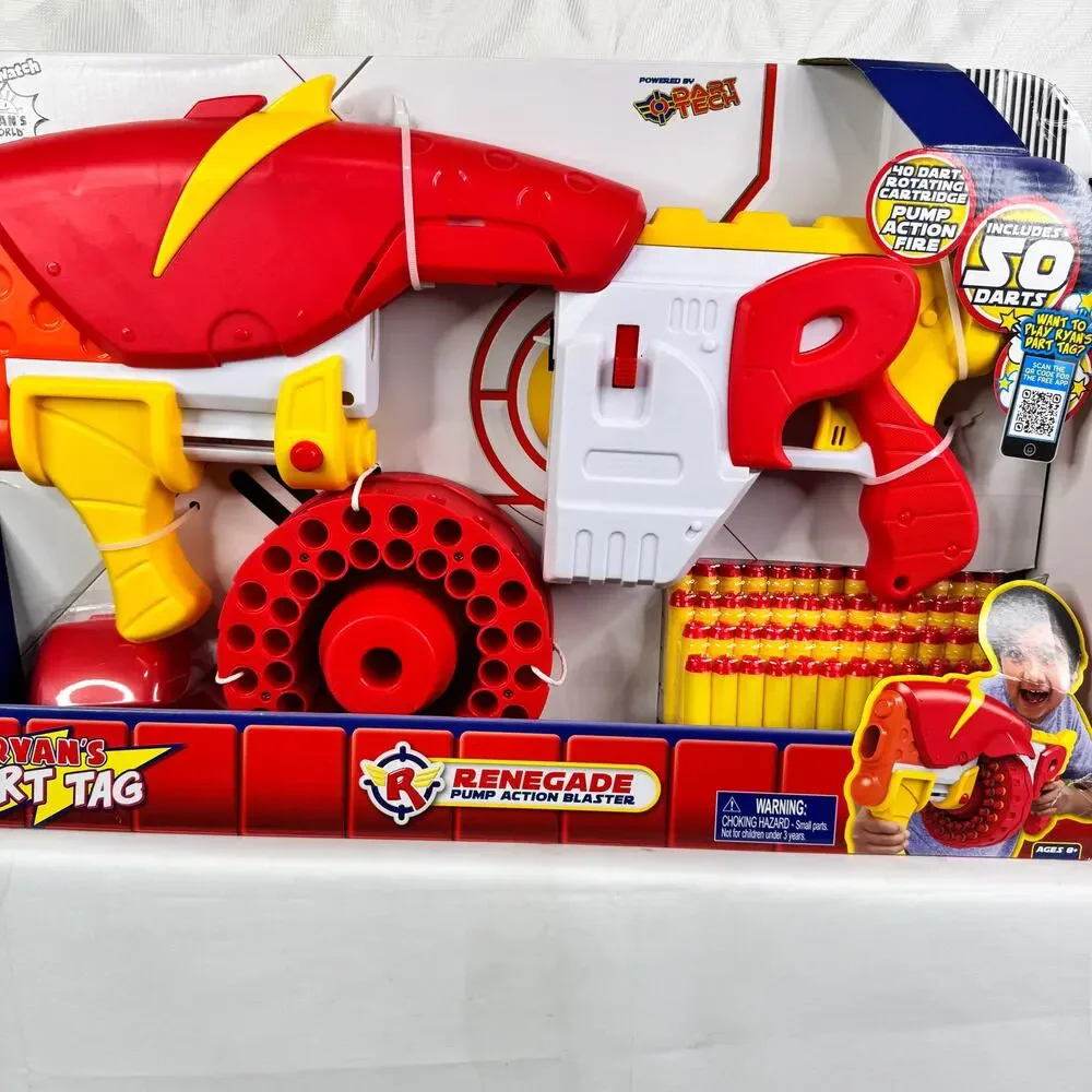 Ryan's World Foam Dart Tag Renegade Rapid Fire Barrel Blaster‎